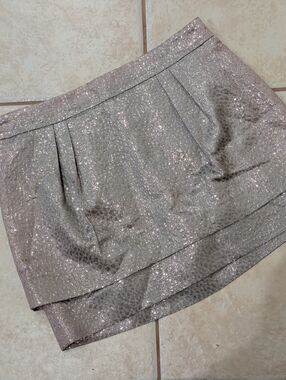 Express Silver Layered Mini Skirt 0